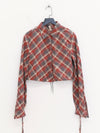 OUDE WAAG 25 Early Autumn Plaid Short Shirt OW-OW-25PF-ST01C1BU062-LHGW (BU062 Blue and Red Plaid)